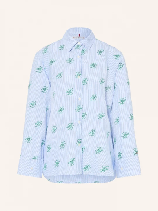 Obrázek produktu Tommy Hilfiger Košile S Lnem tmavě modrá / zelená / bílá