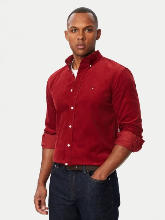 Obrázek produktu Tommy Hilfiger Košile Solid MW0MW40486 Tmavě červená Regular Fit