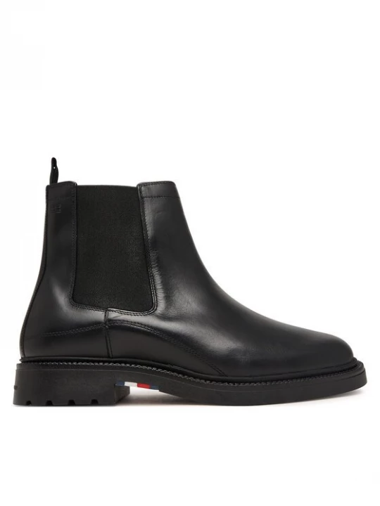 Obrázek produktu Tommy Hilfiger Kotníková obuv s elastickým prvkem Corporate Casual Lth Chelsea FM0FM05966 Černá