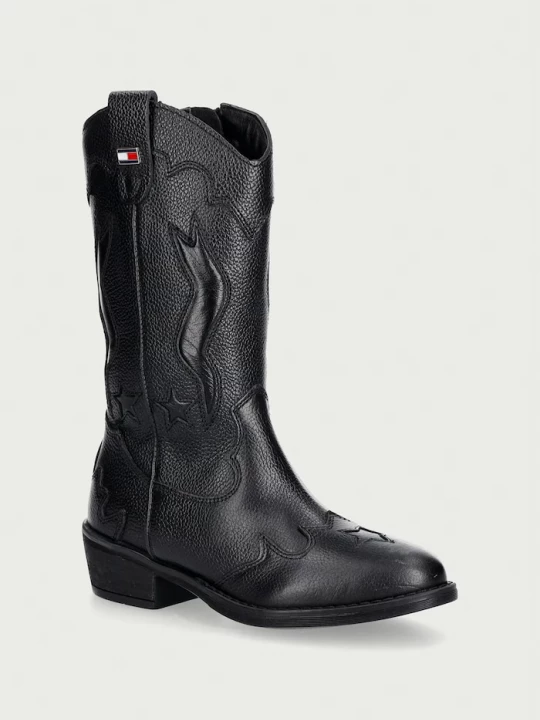 Obrázek produktu Tommy Hilfiger kovbojské boty dětské kožené černá