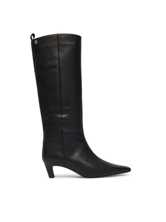 Obrázek produktu Tommy Hilfiger Kozačky Kitten Heel Leather High Boot FW0FW09568 Černá
