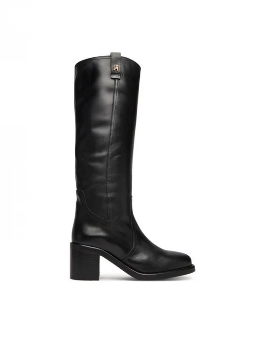 Obrázek produktu Tommy Hilfiger Kozačky Riding Lthr Long Boot Block Heel FW0FW08777 Černá