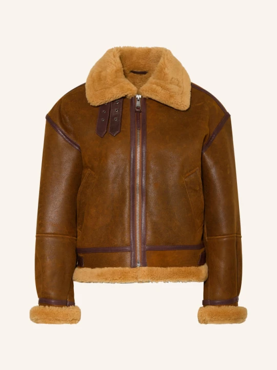 Obrázek produktu Tommy Hilfiger Kožená Bunda tmavě hnědá / světle hnědá