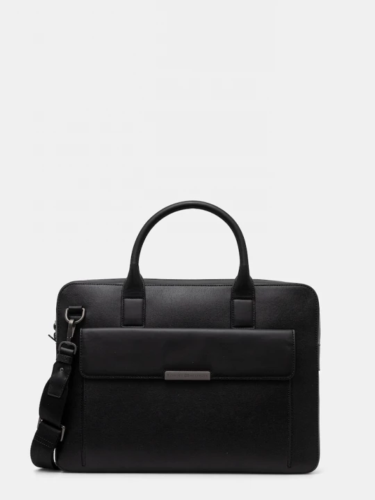 Obrázek produktu Tommy Hilfiger Kožená taška na notebook Tommy Hilfiger 40 x 29, 5 x 6 cm černá