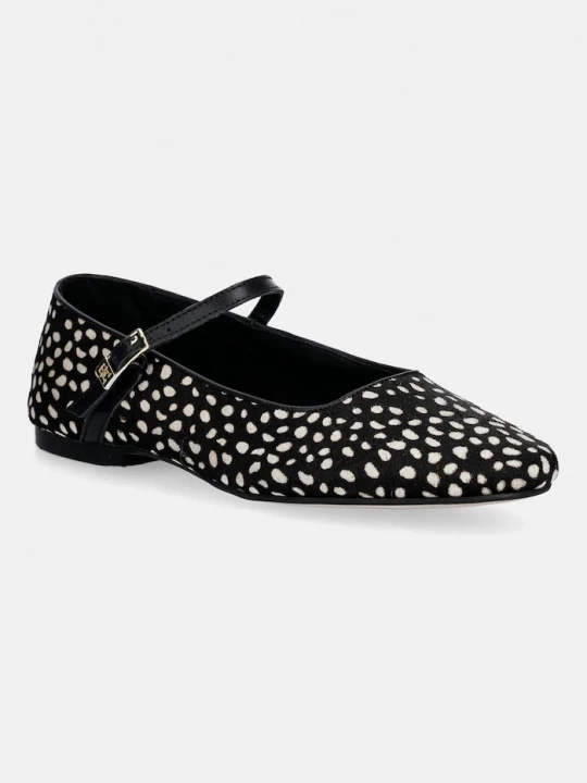 Obrázek produktu Tommy Hilfiger Kožené baleríny Tommy Hilfiger TH BUCKLE CALF HAIR BALLERINAS černá