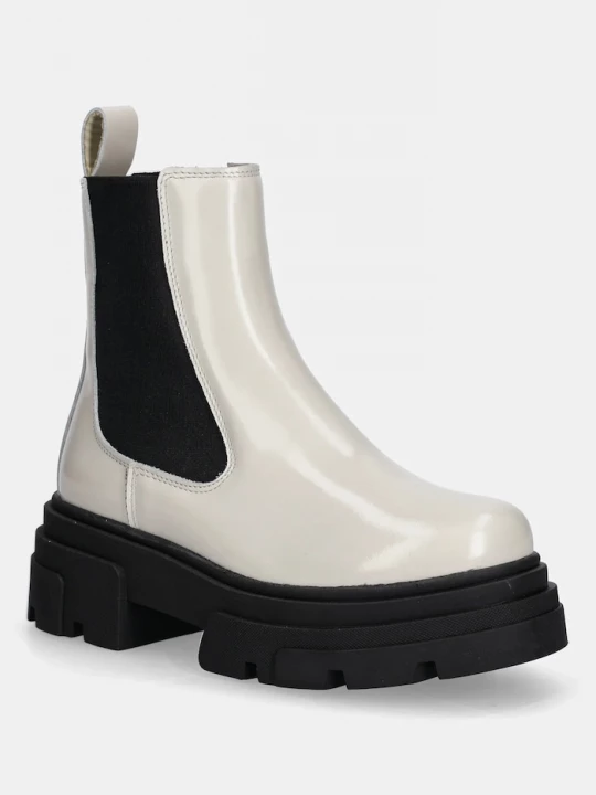 Obrázek produktu Tommy Hilfiger Kožené kotníkové boty Tommy Hilfiger TH SHINY LEATHER CHELSEA béžová