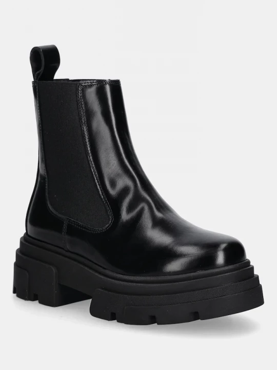 Obrázek produktu Tommy Hilfiger Kožené kotníkové boty Tommy Hilfiger TH SHINY LEATHER CHELSEA černá