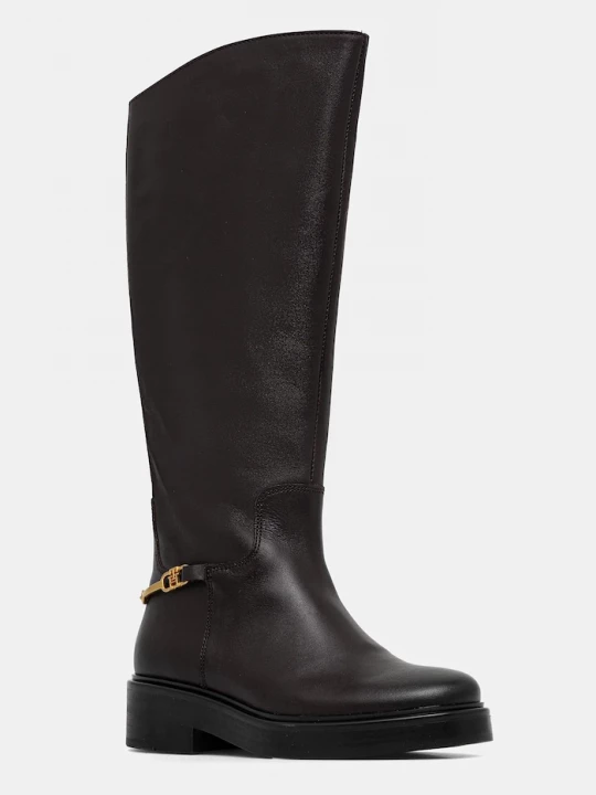 Obrázek produktu Tommy Hilfiger Kožené kozačky Tommy Hilfiger TH HORSEBIT RIDING LONG BOOT hnědá