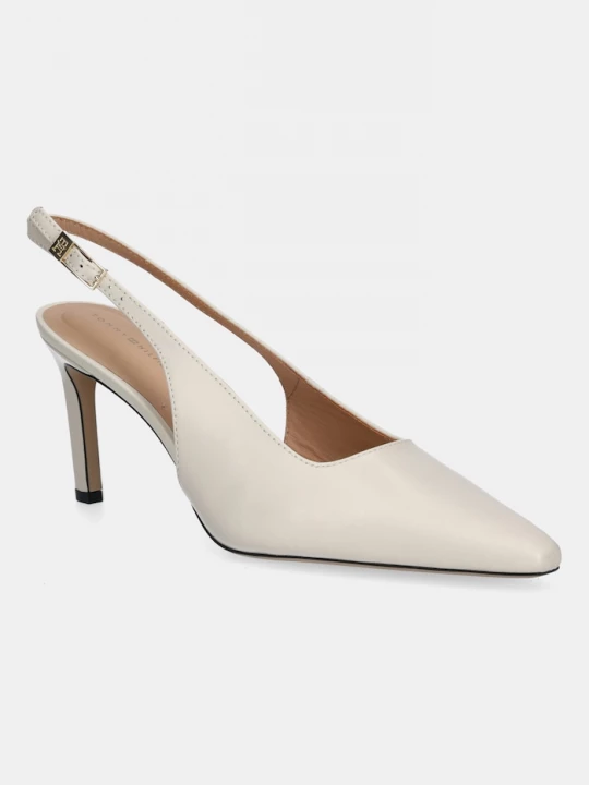 Obrázek produktu Tommy Hilfiger Kožené lodičky Tommy Hilfiger SQUARED TOE HIGH HEEL SLINGBACK béžová
