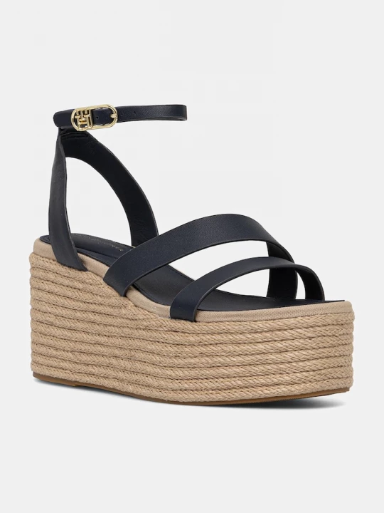 Obrázek produktu Tommy Hilfiger Kožené sandály Tommy Hilfiger ANKLE STRAP LEATHER PLATFORM námořnická modř