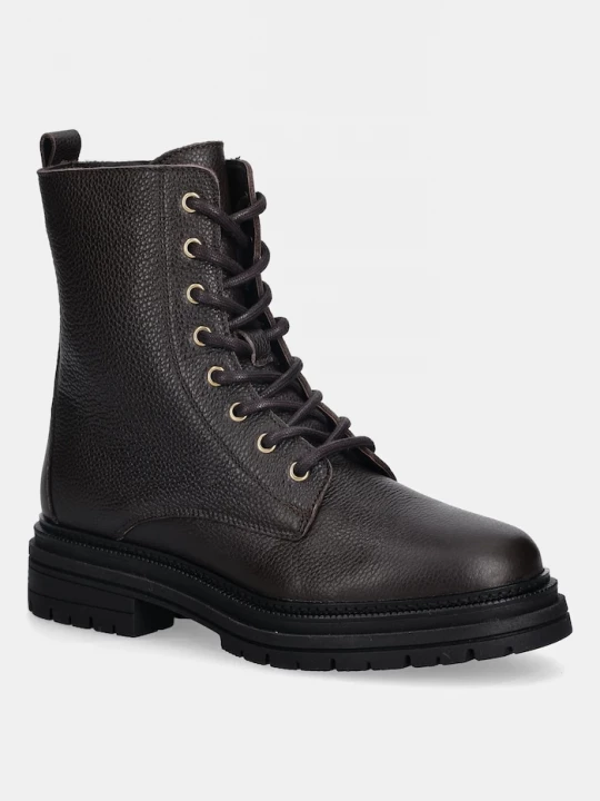 Obrázek produktu Tommy Hilfiger Kožené workery TH PLAQUE PEBBLE LACE BOOT hnědá