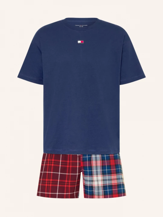 Obrázek produktu Tommy Hilfiger Krátké Pyžamo tmavě modrá / červená / bílá