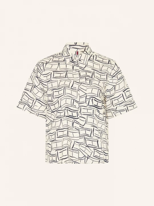 Obrázek produktu Tommy Hilfiger Lněná Košile krémová / tmavě modrá