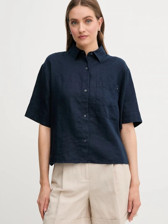 Obrázek produktu Tommy Hilfiger Lněná košile Tommy Hilfiger námořnická modř
