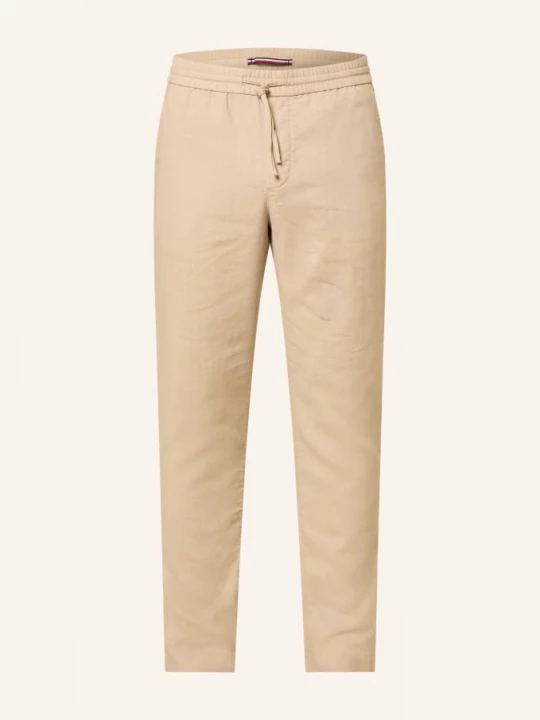 Obrázek produktu Tommy Hilfiger Lněné Kalhoty Harlem Regular Tapered Fit světle hnědá