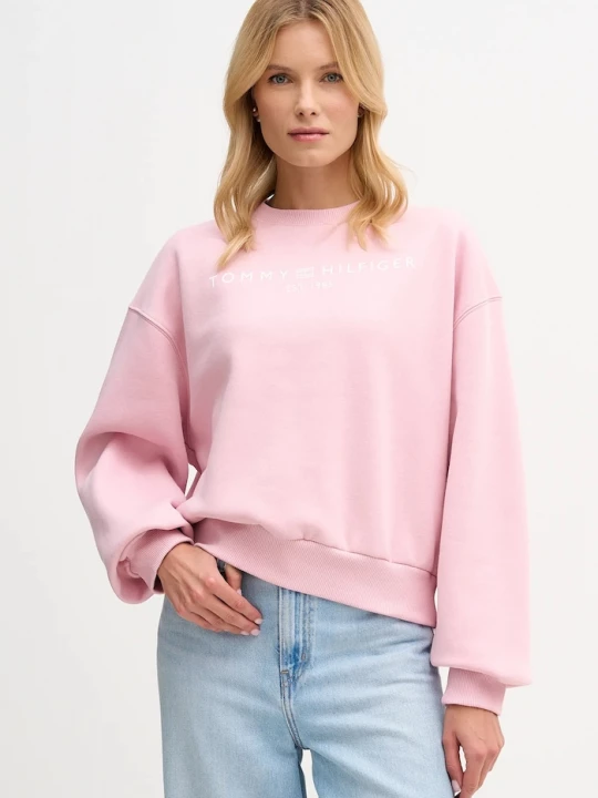 Obrázek produktu Tommy Hilfiger mikina dámská bavlnou růžová