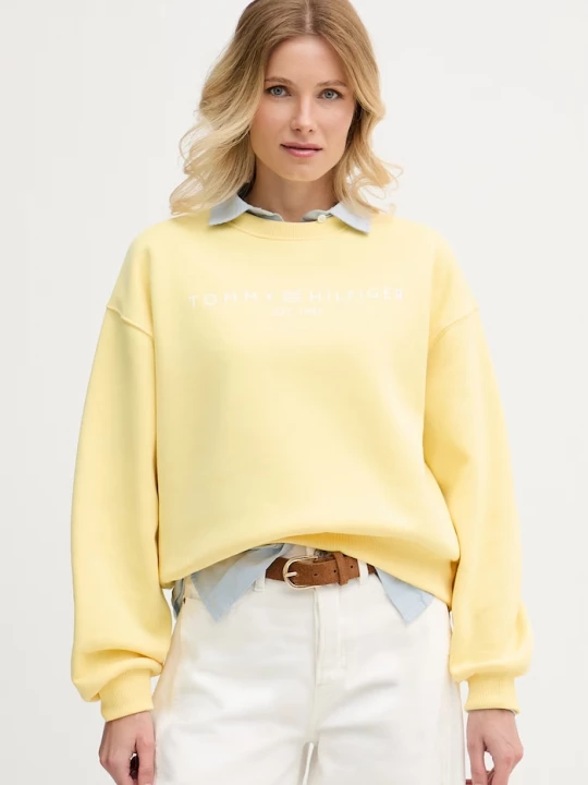 Obrázek produktu Tommy Hilfiger mikina dámská s bavlnou žlutá