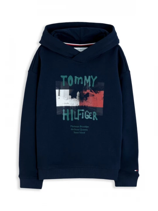 Obrázek produktu TOMMY HILFIGER Mikina námořnická modř / smaragdová / rubínově červená / bílá