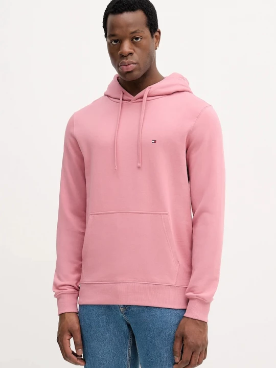 Obrázek produktu Tommy Hilfiger mikina s kapucí pánská bavlněná růžová