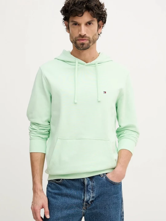 Obrázek produktu Tommy Hilfiger mikina s kapucí pánská bavlněná zelená