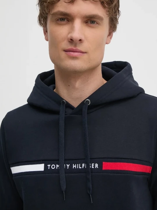 Obrázek produktu Tommy Hilfiger mikina s kapucí pánská s bavlnou námořnická modř