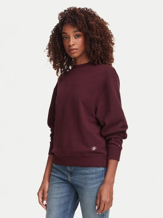 Obrázek produktu Tommy Hilfiger Mikina Script Terry WW0WW52355 Bordó Regular Fit