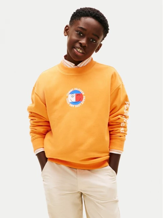 Obrázek produktu Tommy Hilfiger Mikina Smiley Flag KB0KB10258 Oranžová Regular Fit