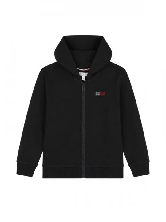 Obrázek produktu TOMMY HILFIGER Mikina 'TOMMY HILFIGER KIDS TOMMY RHINESTONE ZIP THROUGH FELPA' černá