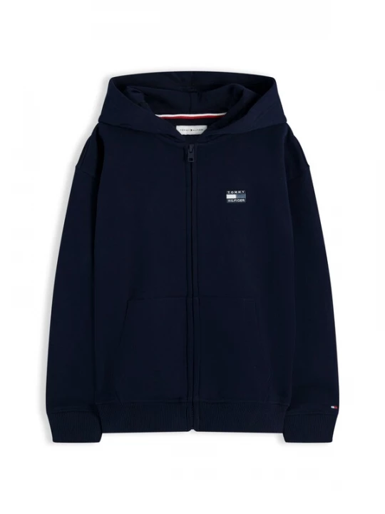 Obrázek produktu TOMMY HILFIGER Mikina 'Tonal Flag Logo Zip-thru' marine modrá