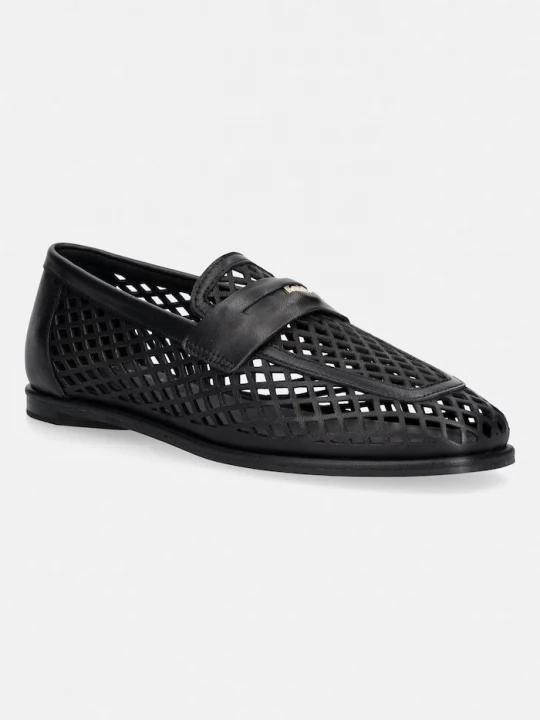 Obrázek produktu Tommy Hilfiger mokasíny dámské kožené TH COIN LTH LOAFER LASER CUT černá