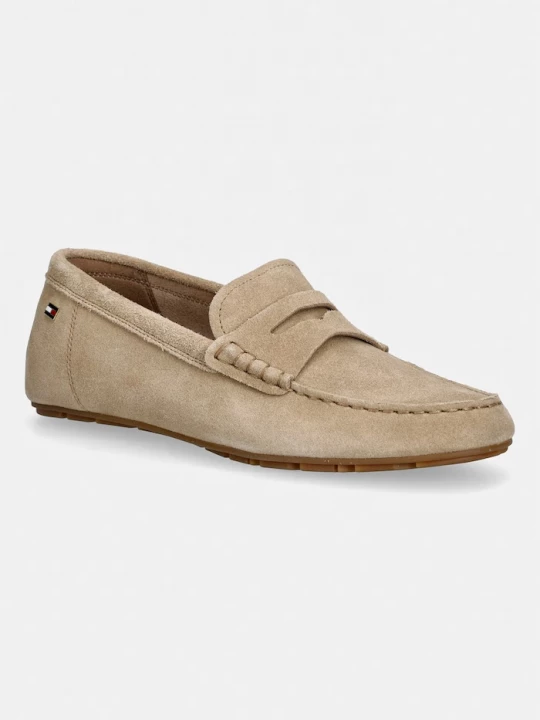 Obrázek produktu Tommy Hilfiger mokasíny dámské semišové FLAG SOFT SUEDE DRIVER LOAFER béžová
