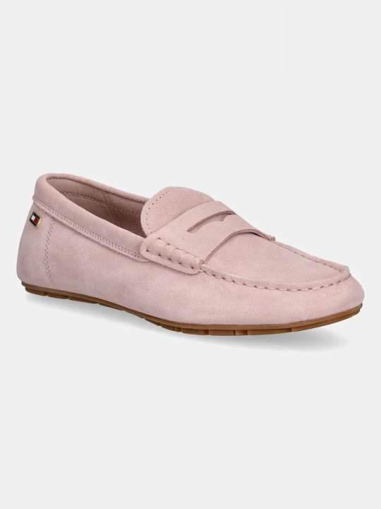 Obrázek produktu Tommy Hilfiger mokasíny dámské semišové FLAG SOFT SUEDE DRIVER LOAFER růžová