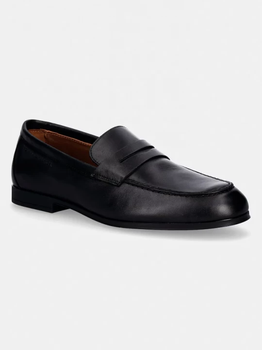 Obrázek produktu Tommy Hilfiger mokasíny pánské kožené FLEXIBLE SLIM LEATHER LOAFER černá