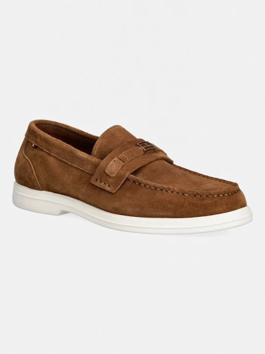 Obrázek produktu Tommy Hilfiger mokasíny pánské semišové LIGHT SUEDE FLAG HARDWARE LOAFER hnědá