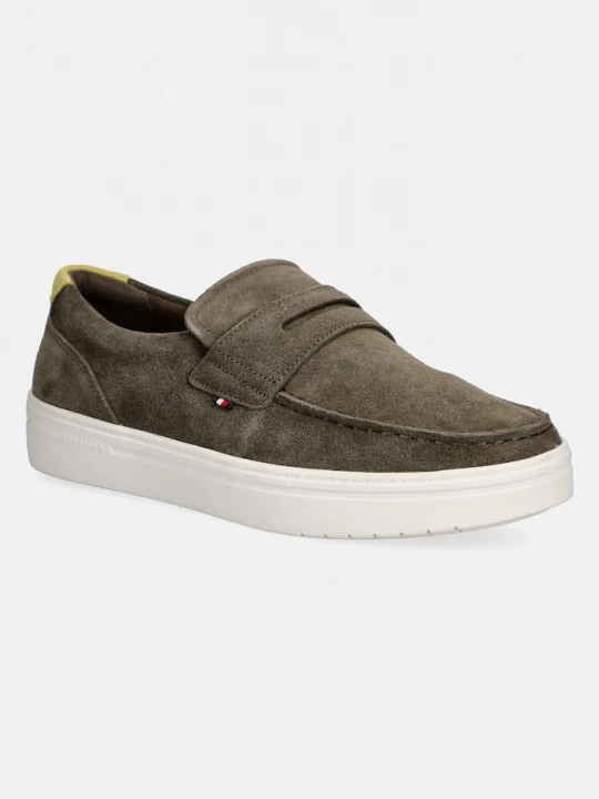 Obrázek produktu Tommy Hilfiger mokasíny pánské semišové MODERN LIGHT HYBRID SUEDE LOAFER zelená