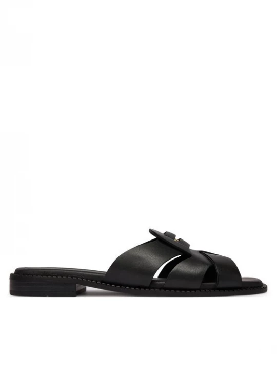 Obrázek produktu Tommy Hilfiger Nazouváky Leather Crest Square Toe Sandals FW0FW09126 Černá