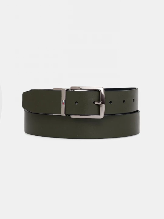 Obrázek produktu Tommy Hilfiger Oboustranný kožený pásek Tommy Hilfiger zelená