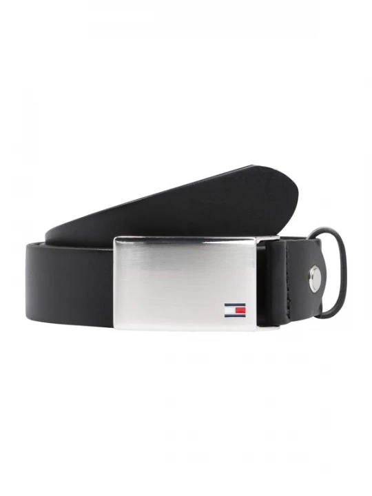 Obrázek produktu TOMMY HILFIGER Opasek 'Plaque'  černá / stříbrná
