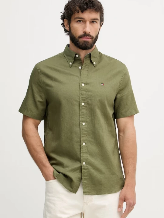 Obrázek produktu Tommy Hilfiger pánská košile se lnem zelená