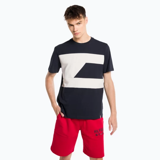 Obrázek produktu Tommy Hilfiger pánské tréninkové tričko Colorblocked Mix Media S / S blue