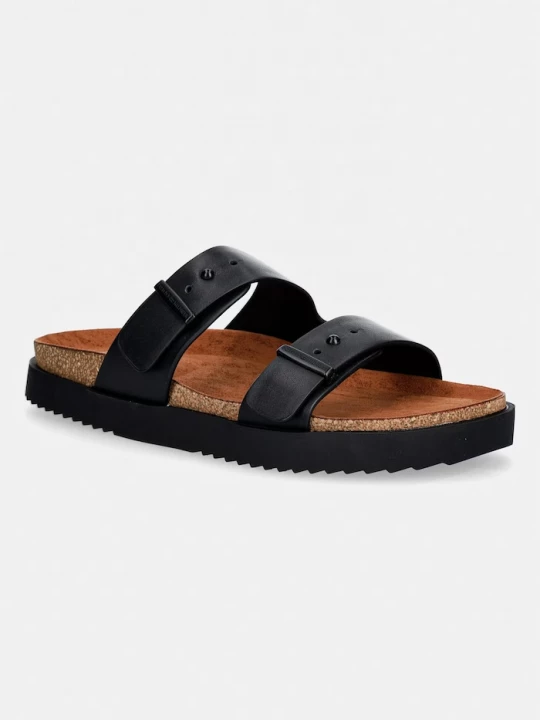 Obrázek produktu Tommy Hilfiger pantofle pánské kožené HILFIGER CHAMBRAY BEACH SANDAL černá
