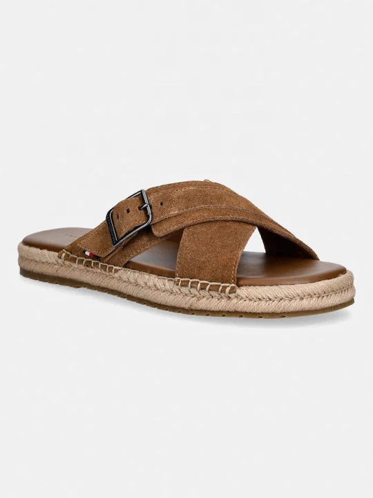 Obrázek produktu Tommy Hilfiger pantofle pánské semišové FLEX JUTTE BUCKLE SDE SANDAL hnědá
