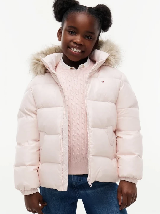 Obrázek produktu Tommy Hilfiger péřová bunda dětská růžová