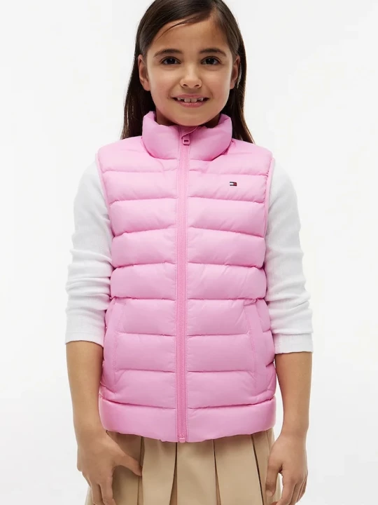 Obrázek produktu Tommy Hilfiger péřová vesta dětská růžová
