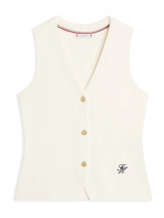 Obrázek produktu TOMMY HILFIGER Pletená vesta slonová kost
