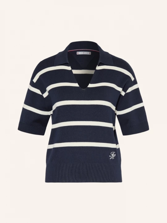 Obrázek produktu Tommy Hilfiger Pletené Tričko tmavě modrá / bílá