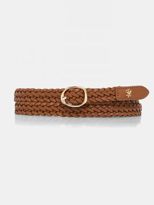 Obrázek produktu Tommy Hilfiger pletený pásek dámský kožený hnědá