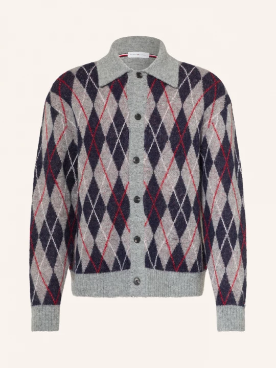 Obrázek produktu Tommy Hilfiger Pletený Svetr šedá / červená / tmavě modrá