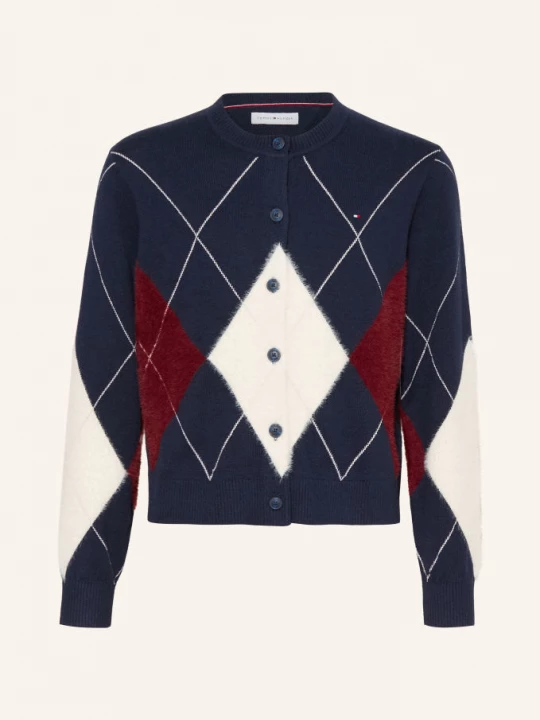 Obrázek produktu Tommy Hilfiger Pletený Svetr tmavě modrá / krémová / tmavě červená