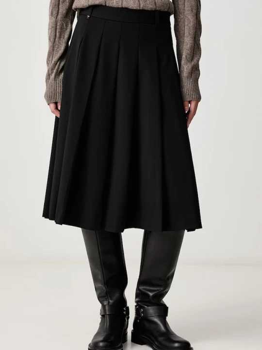 Obrázek produktu Tommy Hilfiger plisovaná sukně s viskózou černá